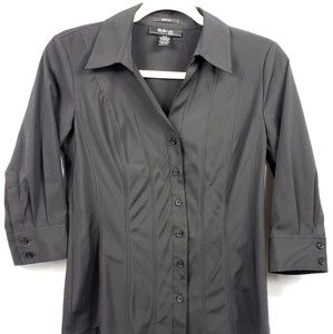 Style and co button up black collared shirt